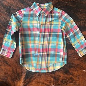 Plaid polo button up
